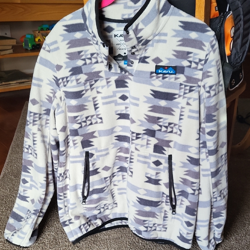 Kavu Gray and Blue Patterned Jacket